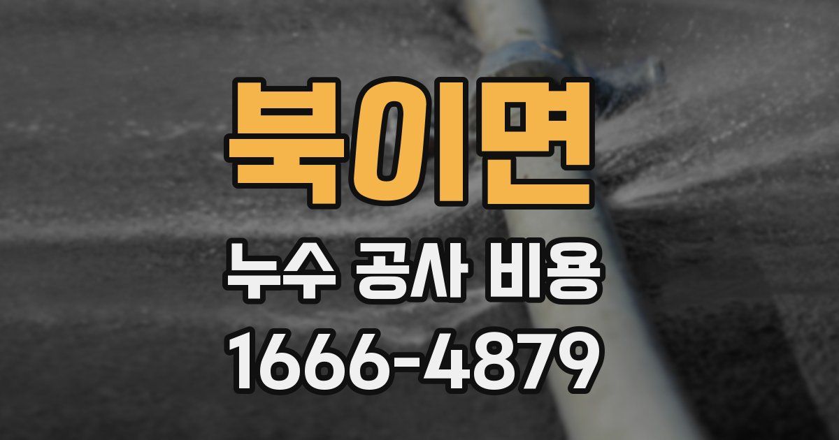 북이면 누수 공사 비용