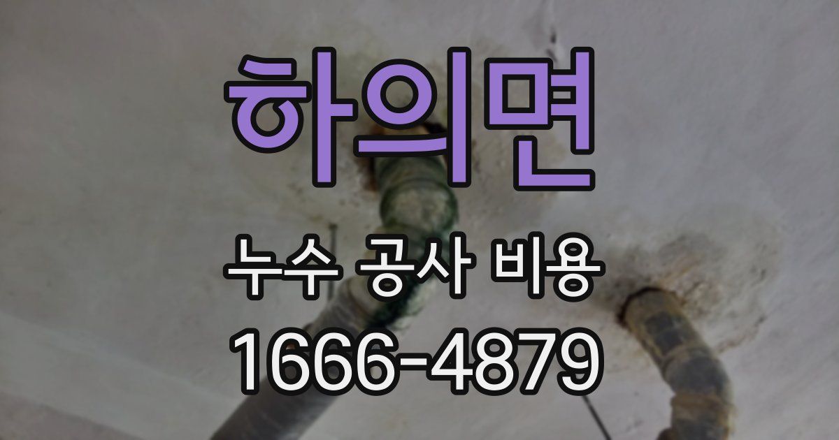 하의면 누수 공사 비용