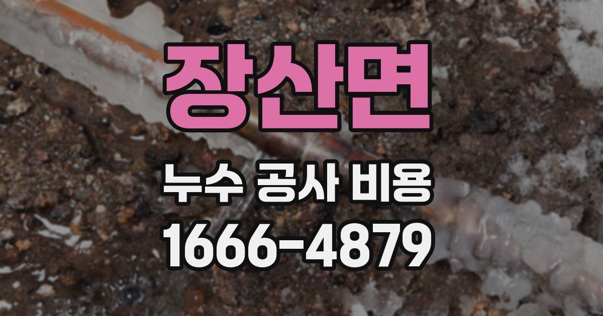 장산면 누수 공사 비용