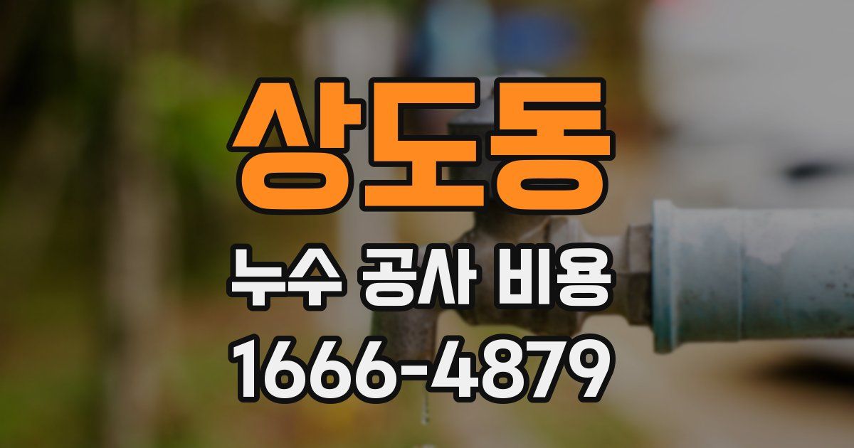 상도동 누수 공사 비용