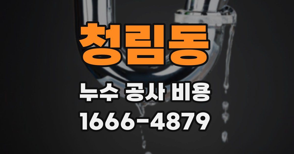 청림동 누수 공사 비용