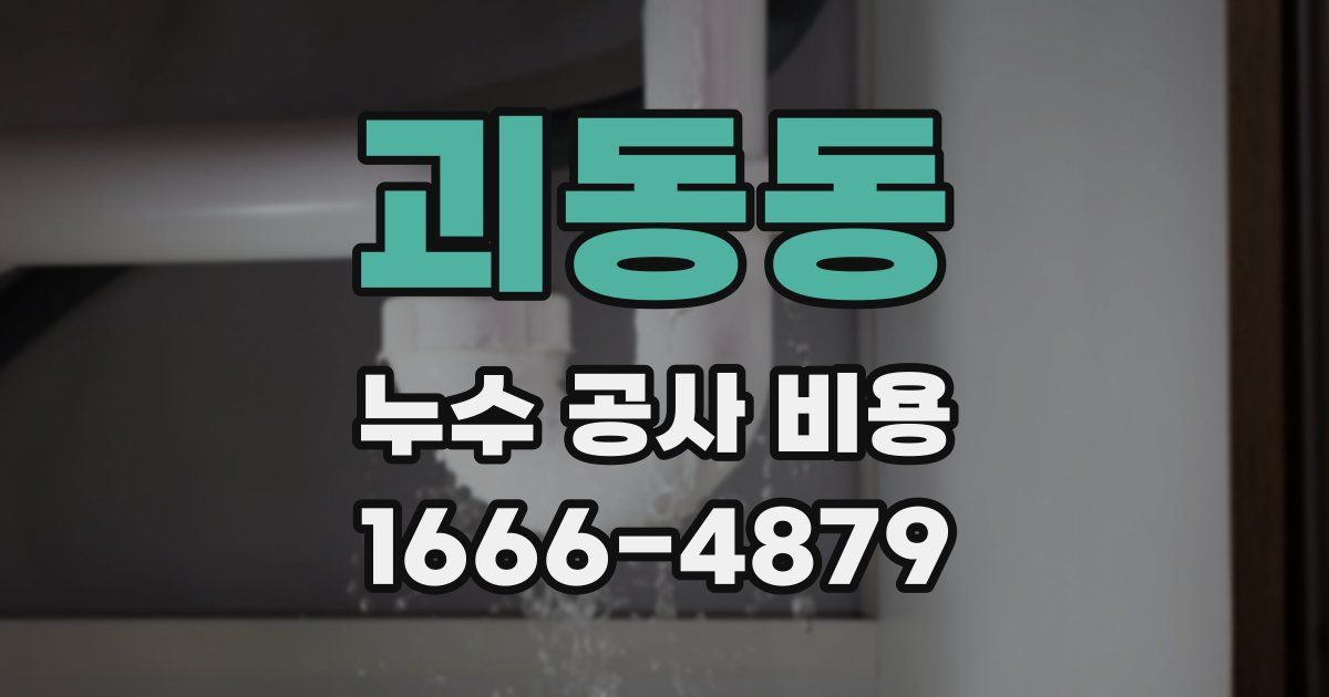 괴동동 누수 공사 비용