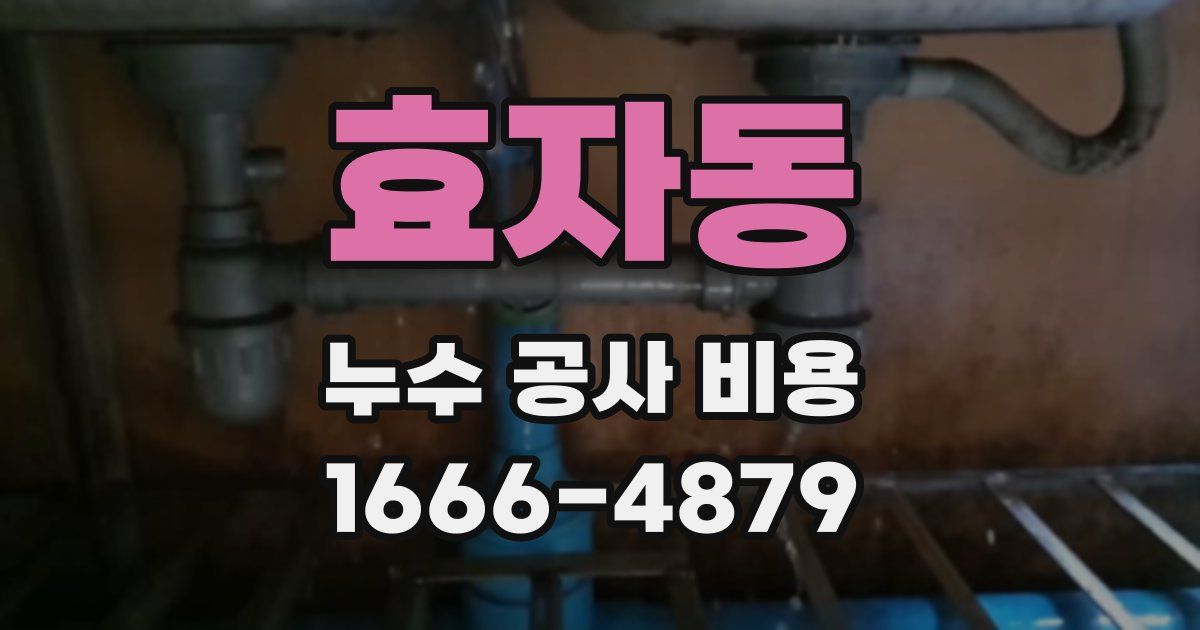 효자동 누수 공사 비용