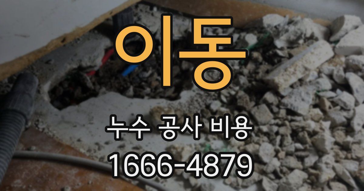 이동 누수 공사 비용