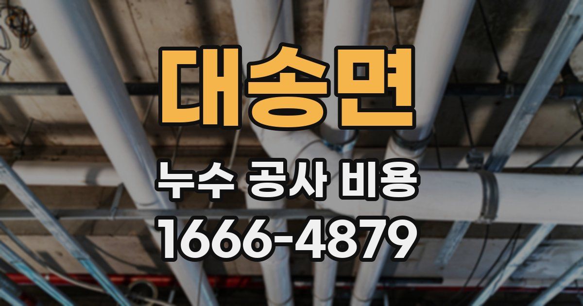 대송면 누수 공사 비용