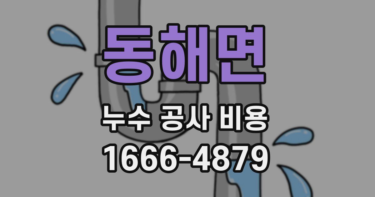 동해면 누수 공사 비용