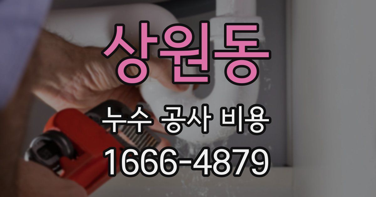상원동 누수 공사 비용