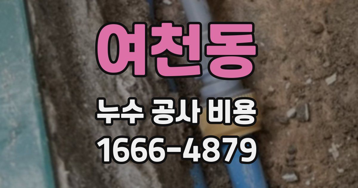 여천동 누수 공사 비용