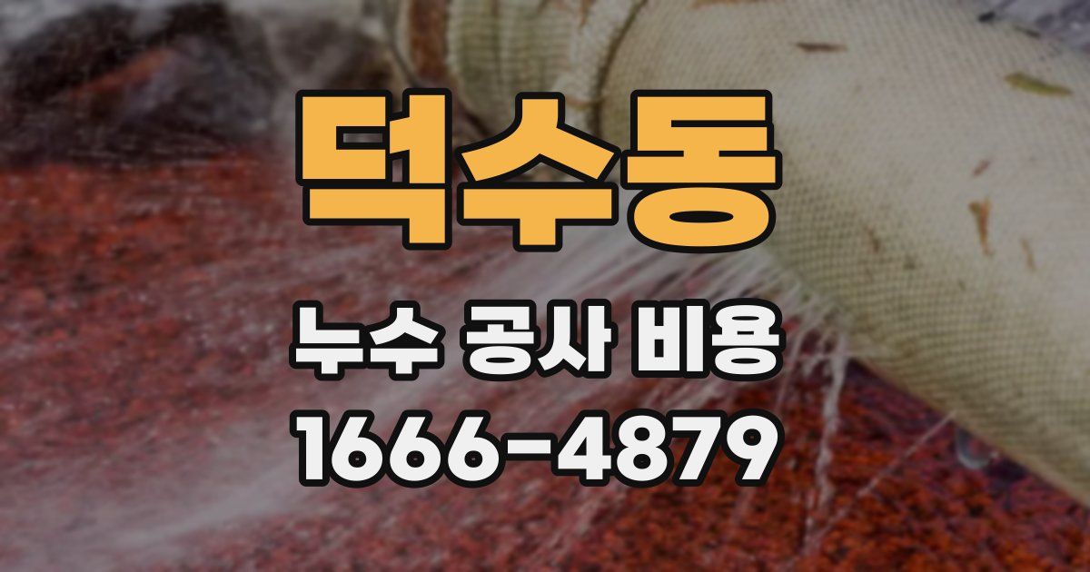 덕수동 누수 공사 비용
