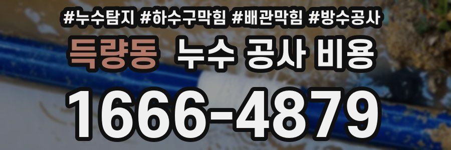 득량동 누수 공사 비용