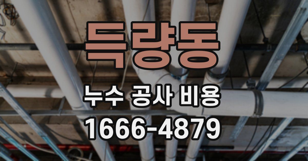 득량동 누수 공사 비용