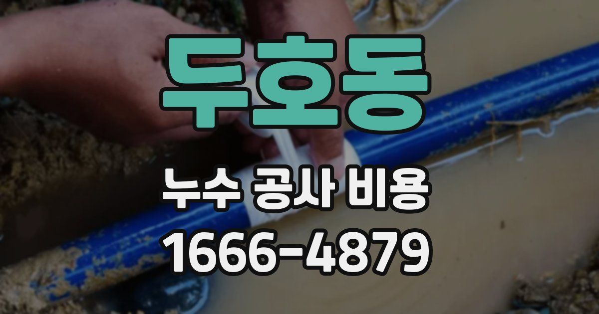 두호동 누수 공사 비용