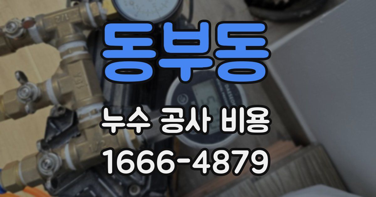 동부동 누수 공사 비용