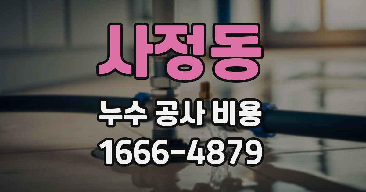 사정동 누수 공사 비용