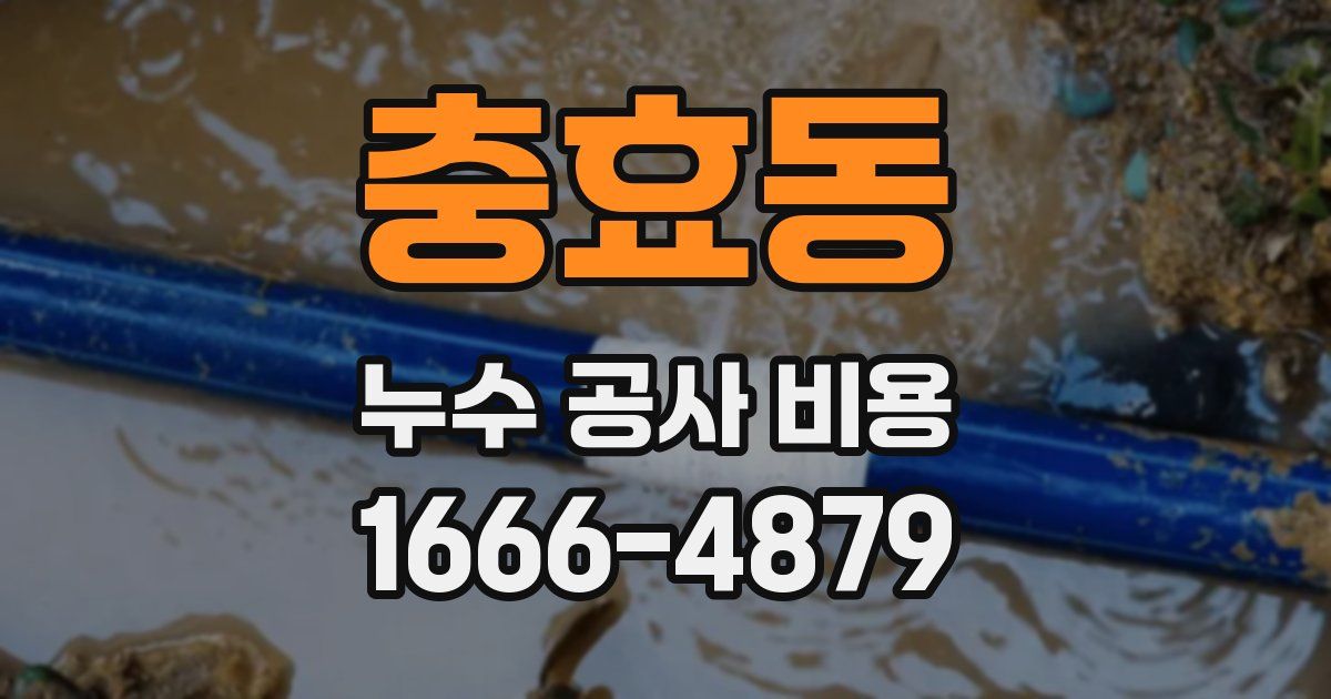 충효동 누수 공사 비용