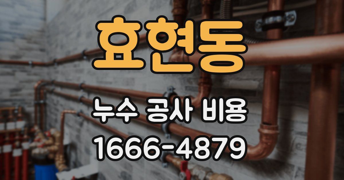 효현동 누수 공사 비용