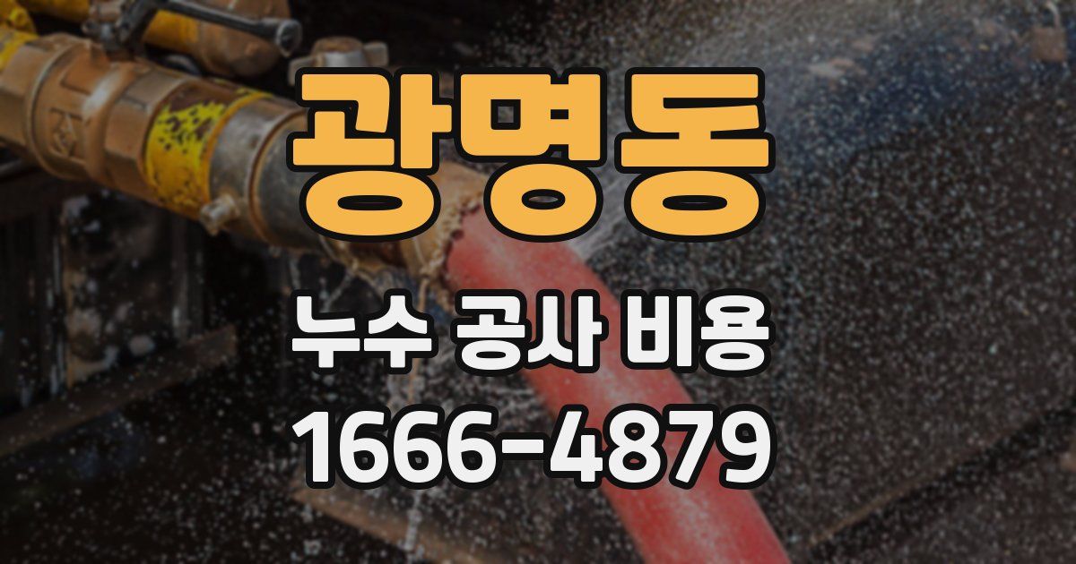 광명동 누수 공사 비용