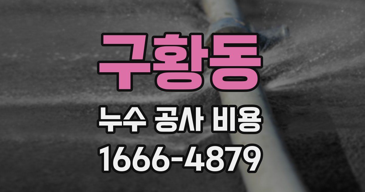 구황동 누수 공사 비용