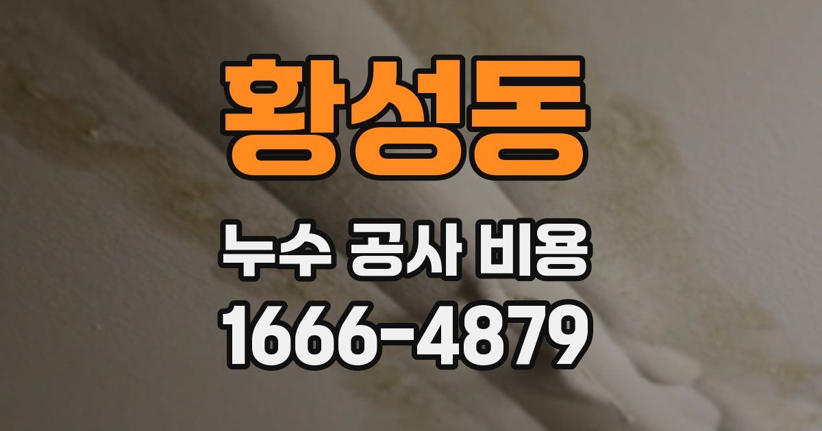 황성동 누수 공사 비용