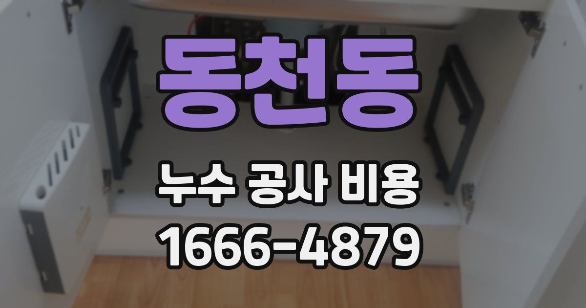 동천동 누수 공사 비용