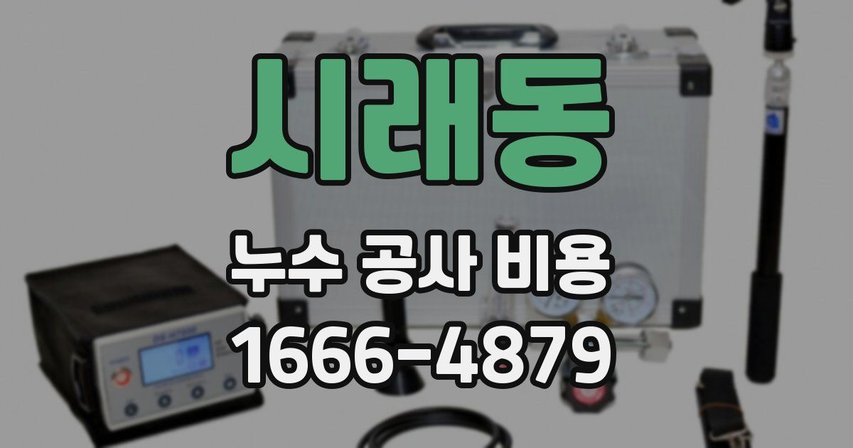 시래동 누수 공사 비용