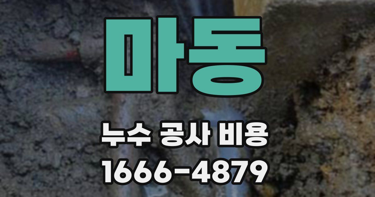 마동 누수 공사 비용