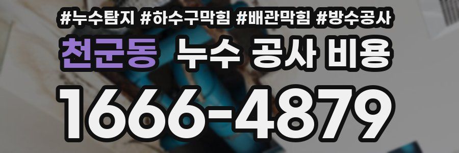 천군동 누수 공사 비용
