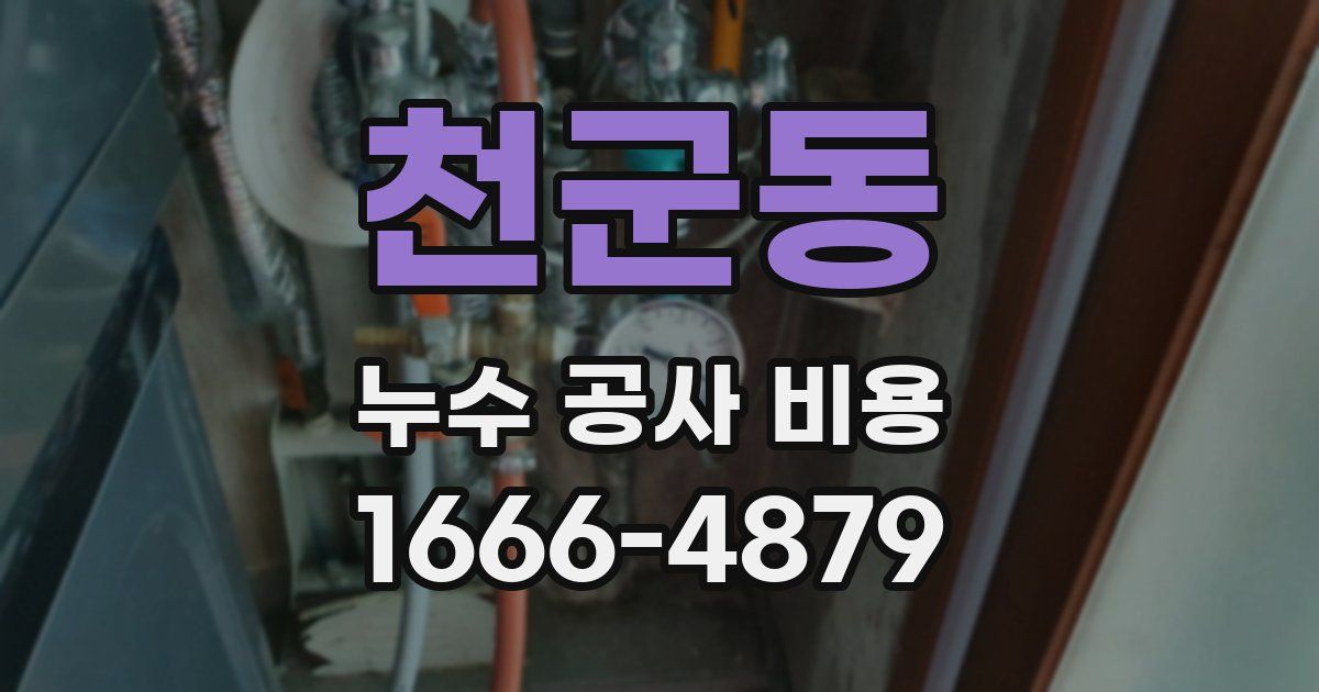 천군동 누수 공사 비용