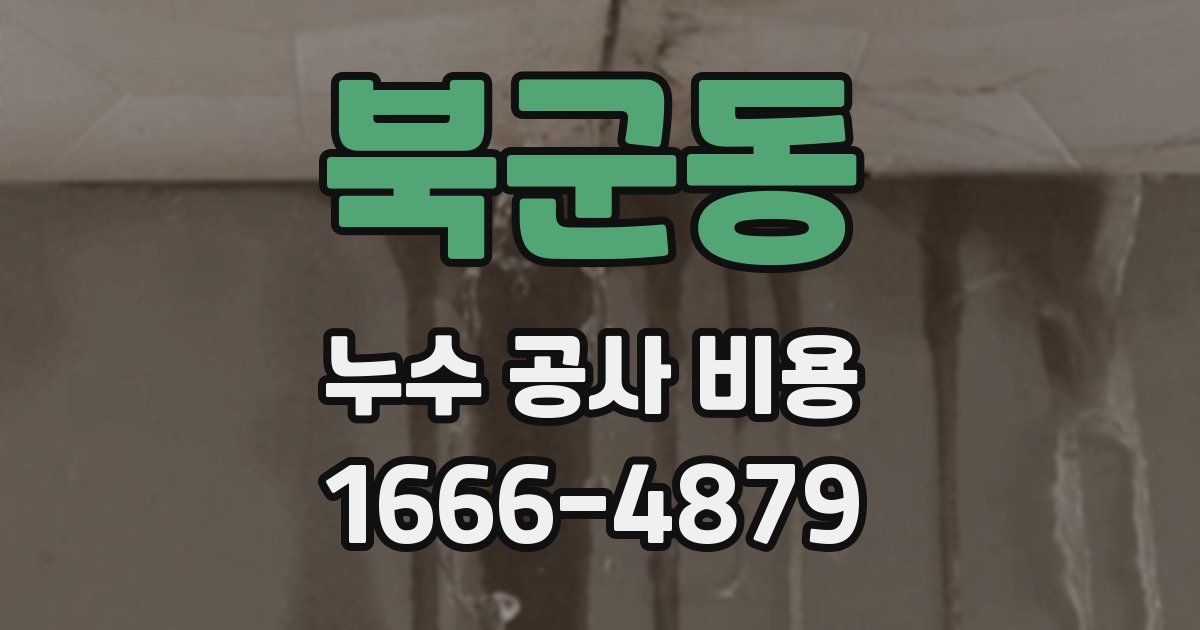 북군동 누수 공사 비용