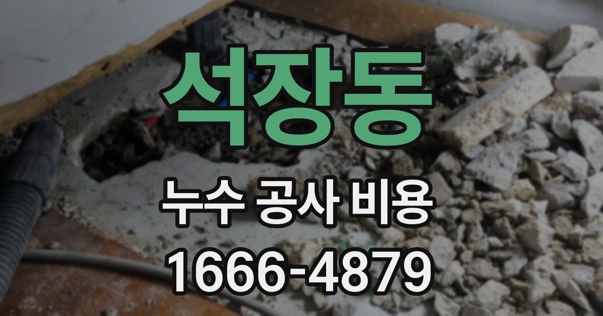 석장동 누수 공사 비용