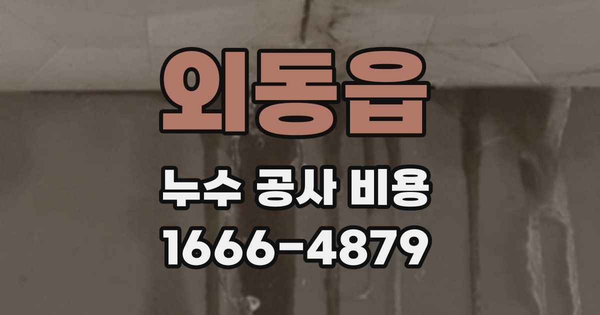 외동읍 누수 공사 비용