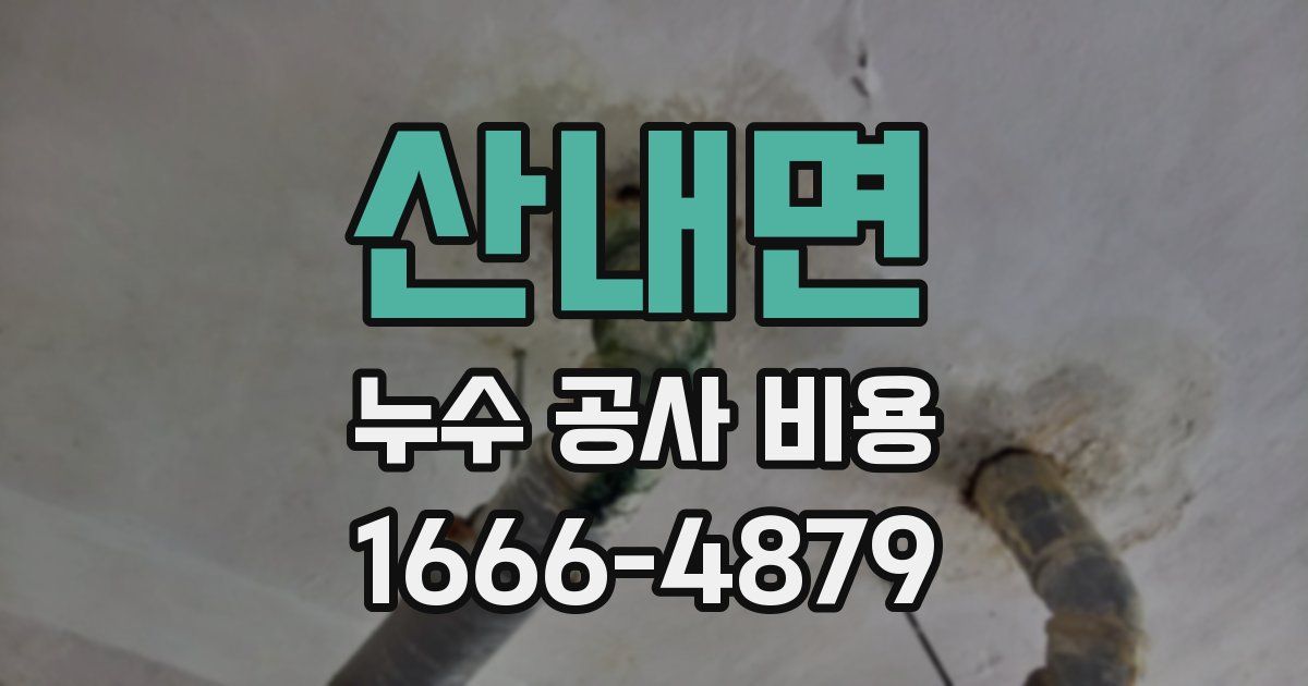 산내면 누수 공사 비용