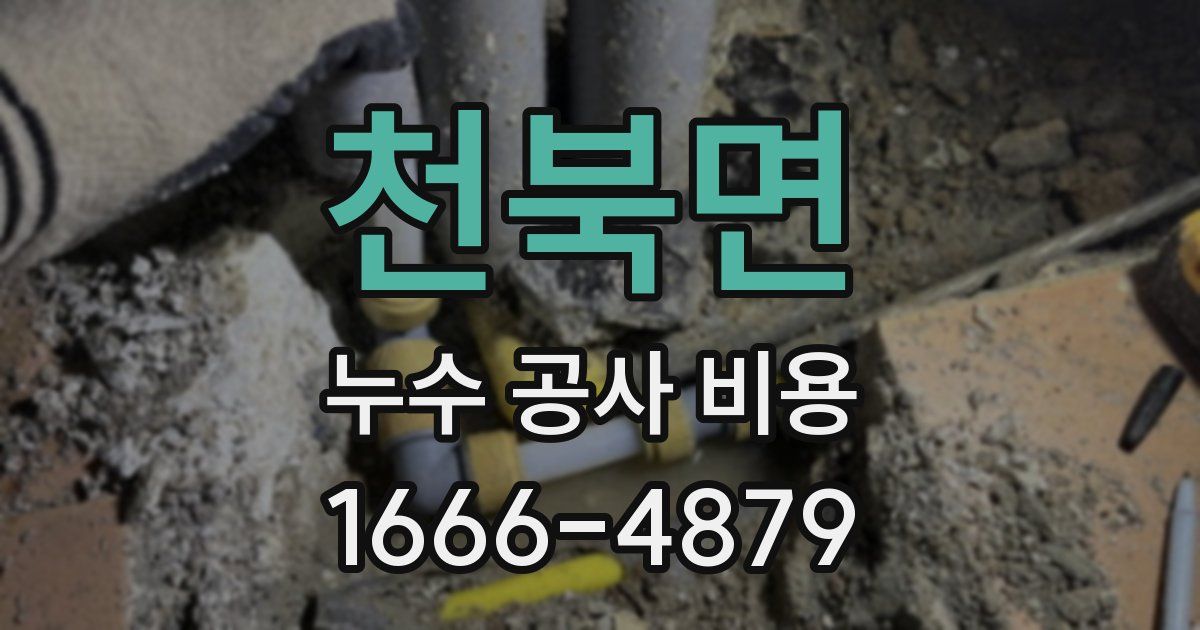 천북면 누수 공사 비용