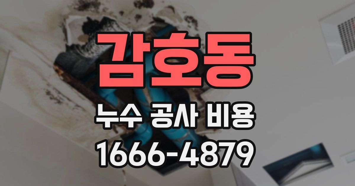 감호동 누수 공사 비용