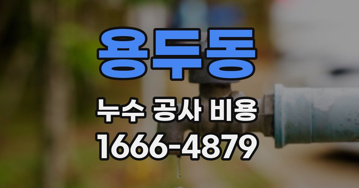 용두동 누수 공사 비용