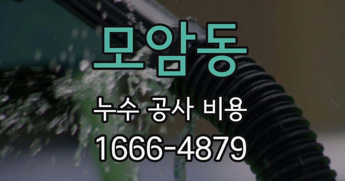 모암동 누수 공사 비용