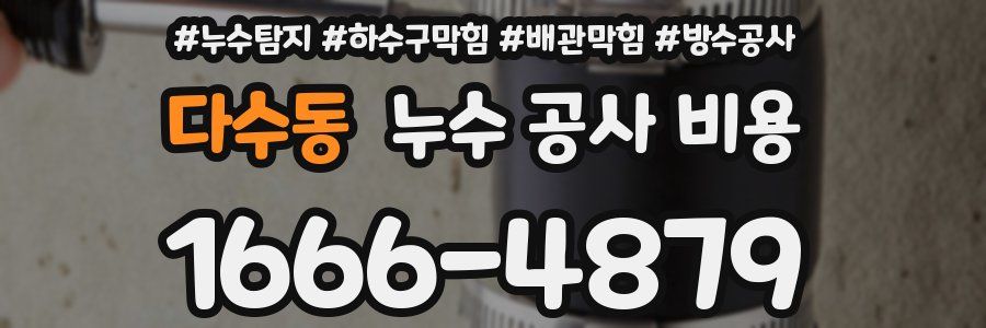 다수동 누수 공사 비용