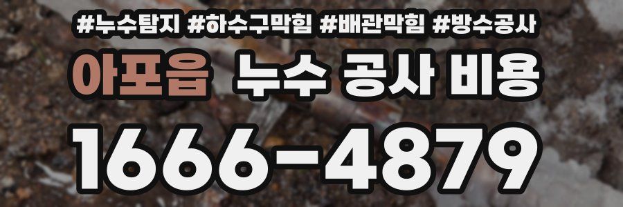 아포읍 누수 공사 비용