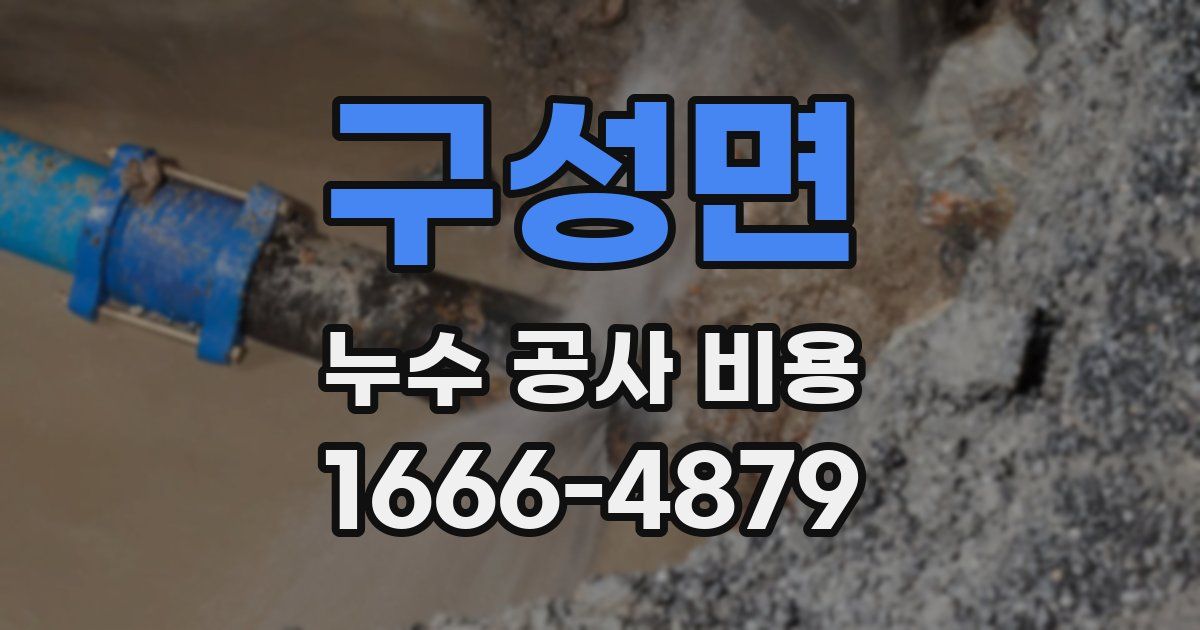 구성면 누수 공사 비용