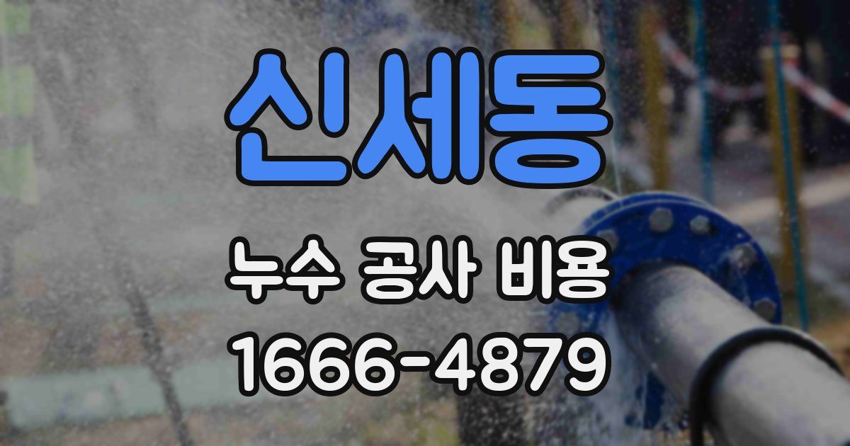 신세동 누수 공사 비용