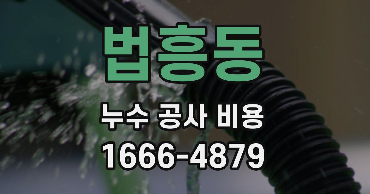 법흥동 누수 공사 비용