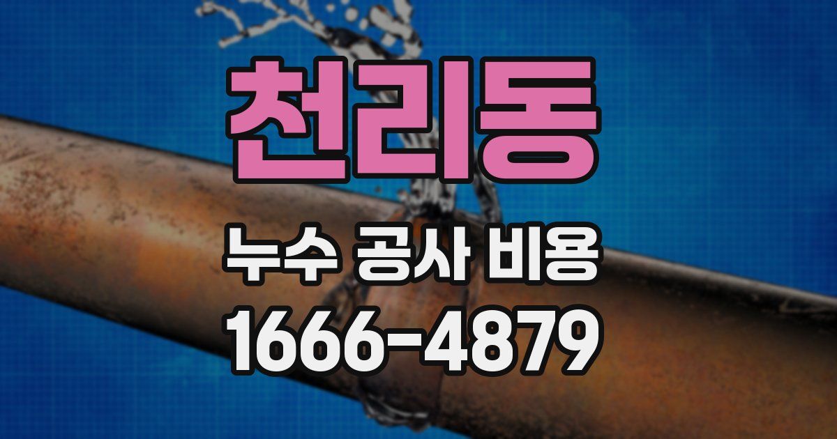 천리동 누수 공사 비용