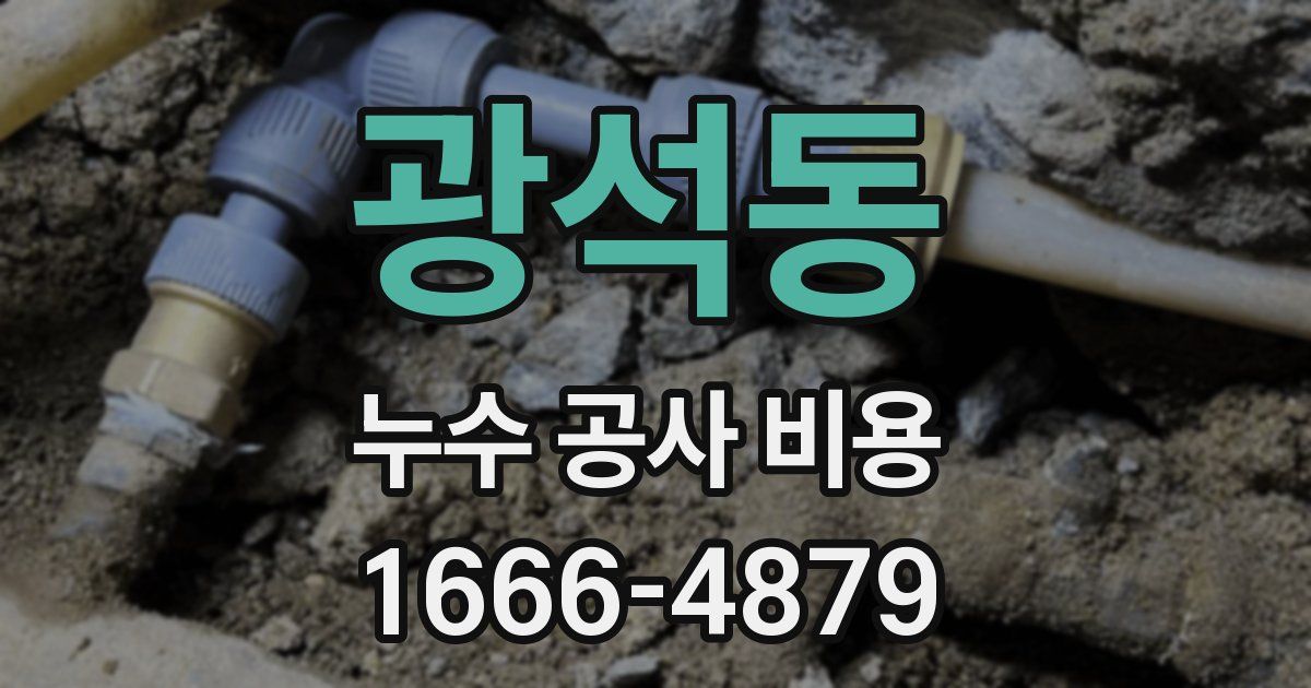 광석동 누수 공사 비용