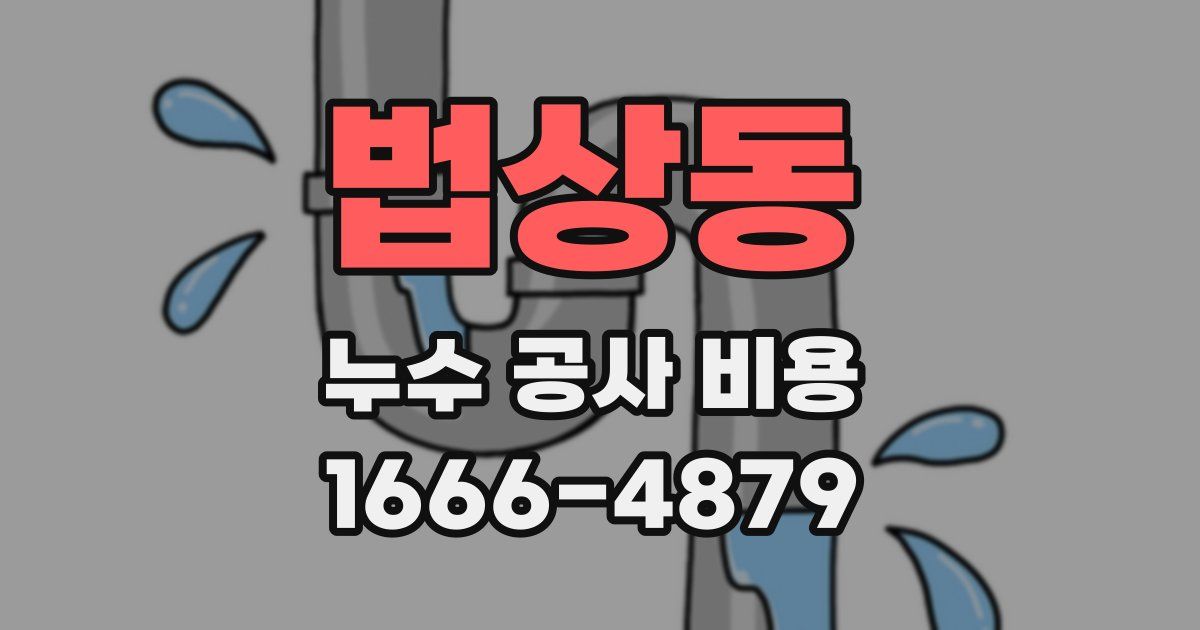 법상동 누수 공사 비용