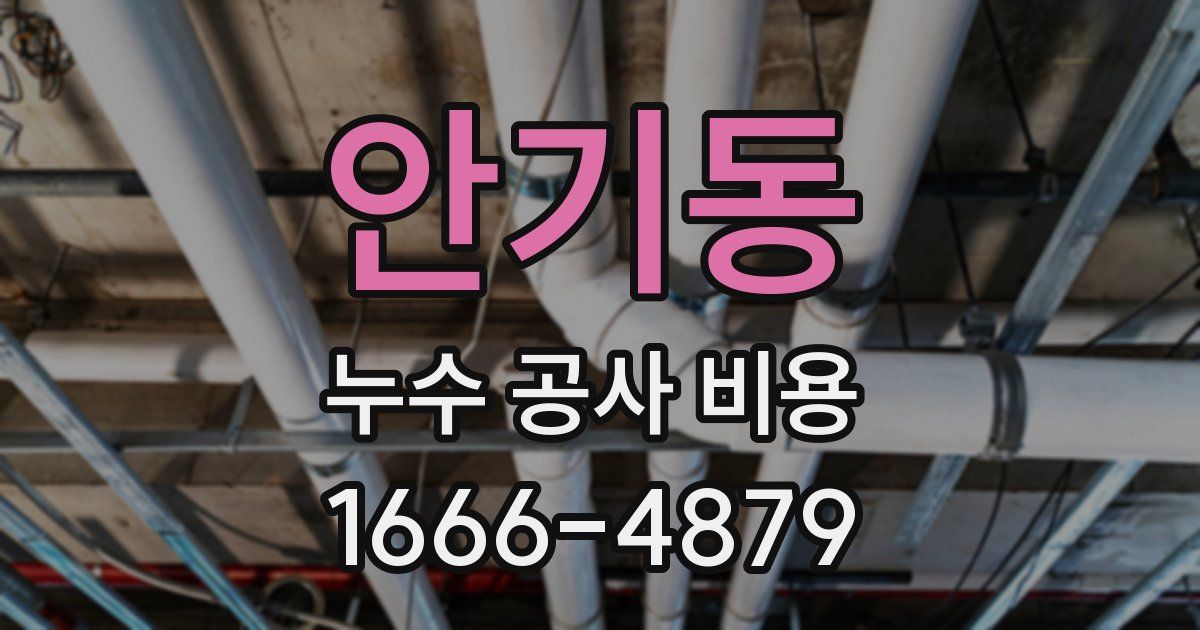 안기동 누수 공사 비용