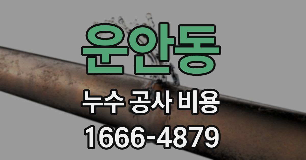 운안동 누수 공사 비용