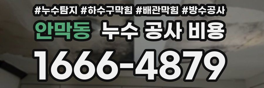 안막동 누수 공사 비용