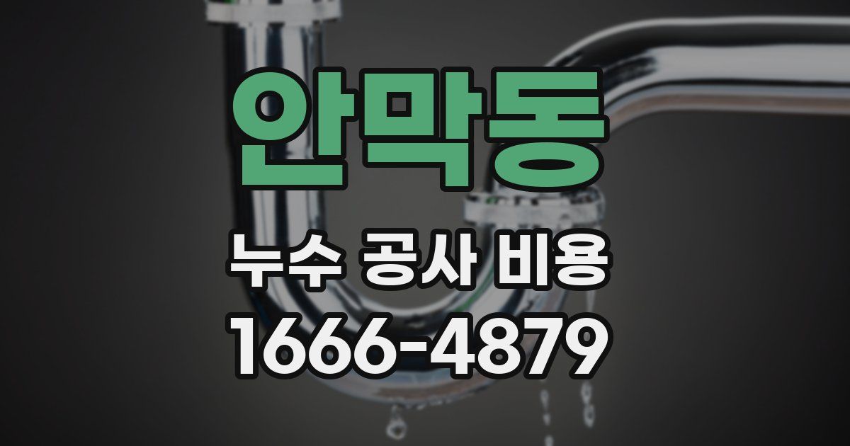 안막동 누수 공사 비용