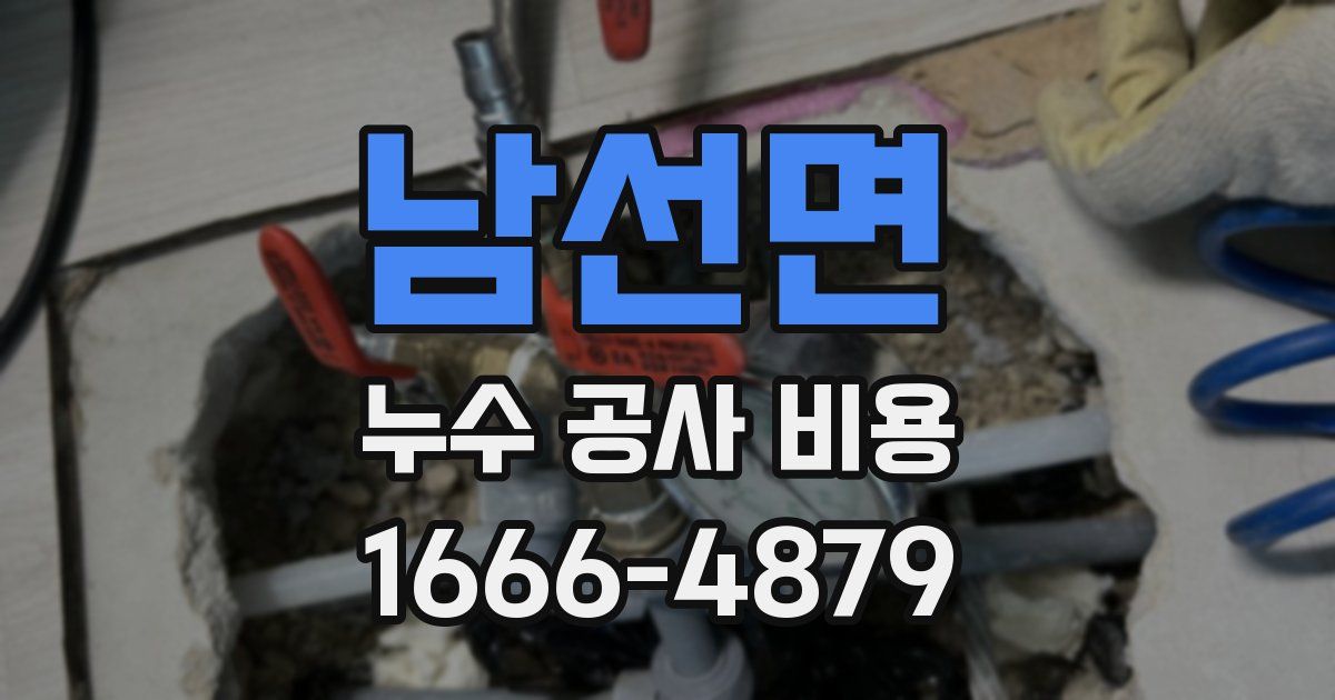 남선면 누수 공사 비용