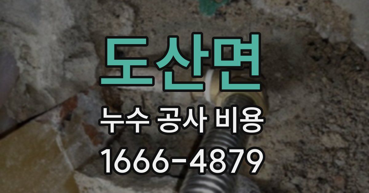 도산면 누수 공사 비용